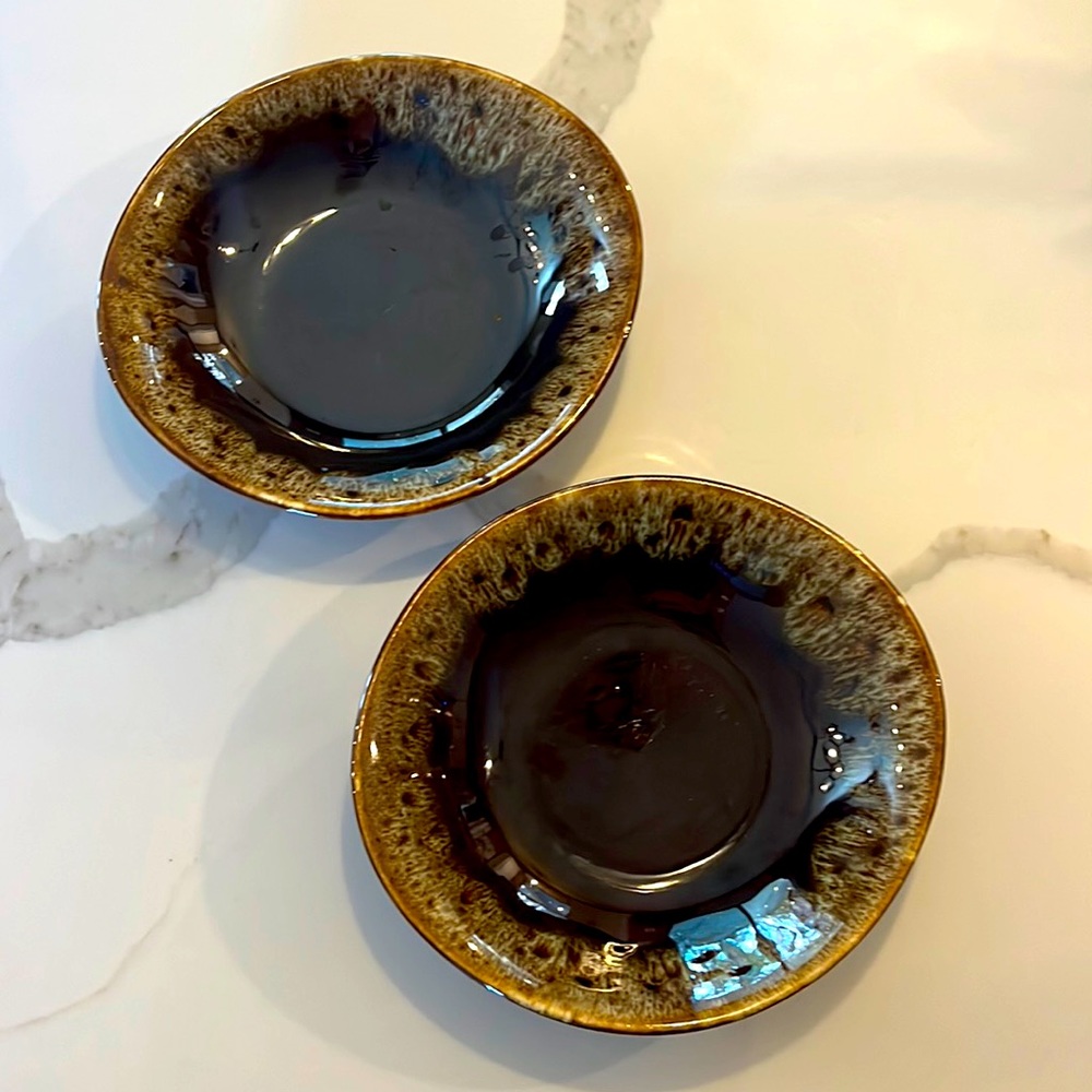 Ironstone Vintage Brown glazed Bowl Set of 2 Made in USA